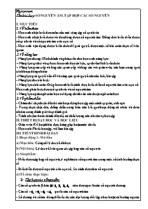 Giáo án dạy thêm Số học 6 (Kết nối tri thức) - Bài: Số nguyên âm, tập hợp các số nguyên