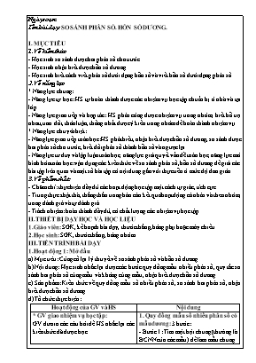 Giáo án dạy thêm Số học 6 (Kết nối tri thức) - Bài: So sánh phân số, hỗn số dương