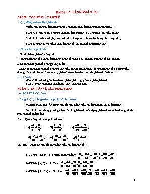 Giáo án dạy thêm Toán 6 (Kết nối tri thức) - Bài 24: So sánh phân số