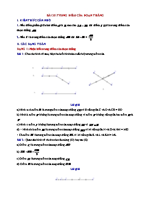 Giáo án dạy thêm Toán 6 (Kết nối tri thức) - Bài 35: Trung điểm của đoạn thẳng