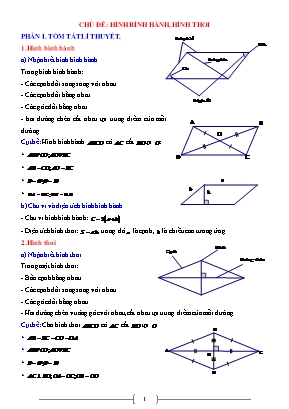Giáo án dạy thêm Toán học 6 - Chủ đề: Hình bình hành, hình thoi