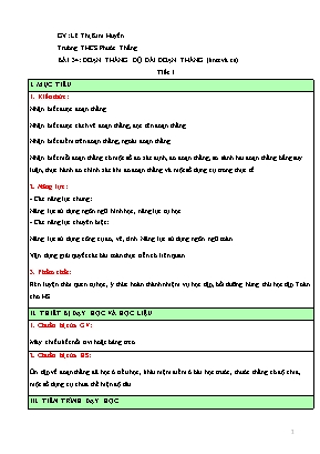 Giáo án dạy thêm Toán học 6 (Kết nối tri thức) - Bài 34 - Tiết 1: Đoạn thẳng. độ dài đoạn thẳng