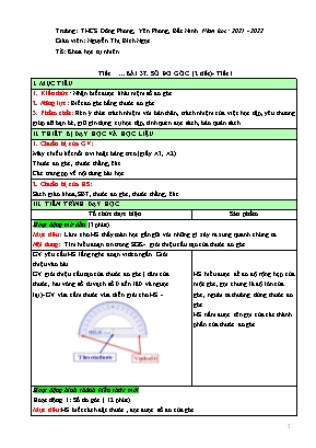 Giáo án dạy thêm Toán học 6 (Kết nối tri thức) - Bài 37: Số đo góc