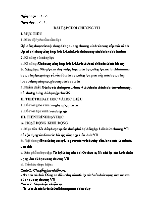 Giáo án dạy thêm Toán học 6 (Kết nối tri thức) - Bài: Bài tập cuối chương VII