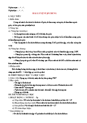 Giáo án dạy thêm Toán lớp 6 (Kết nối tri thức) - Bài: Luyệntập chung