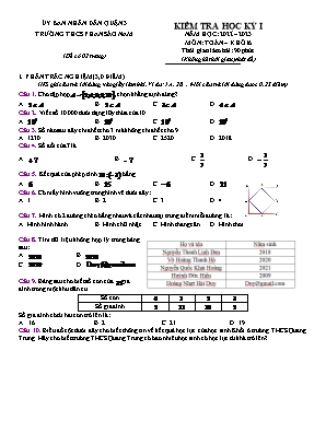 Kiểm tra học kỳ I - Môn: Toán 6 - Trường THCS Phan Sào Nam