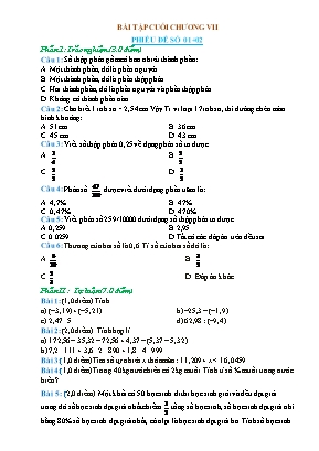 Phiếu bài tập Toán 6 (Cánh diều) - Bài tập cuối chương VII