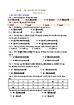 Phiếu bài tập Toán 6 (Cánh diều) - Chủ đề 1: Tập hợp các số tự nhiên