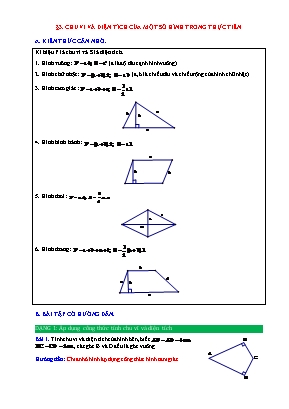 Phiếu bài tập Toán 6 (Chân trời sáng tạo) - Chu vi và diện tích của một số hình trong thực tiễn