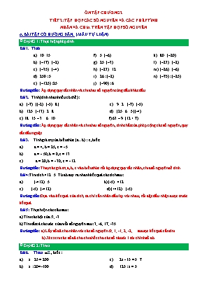 Phiếu bài tập Toán 6 (Chân trời sáng tạo) - Ôn tập chương 2 - Tiết 2: Tập hợp các số nguyên và các phép tính nhân và chia trên tập hợp số nguyên