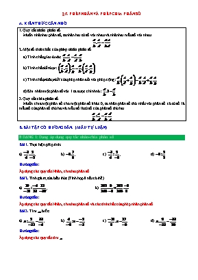 Phiếu bài tập Toán 6 (Chân trời sáng tạo) - Phép nhân và phép chia phân số