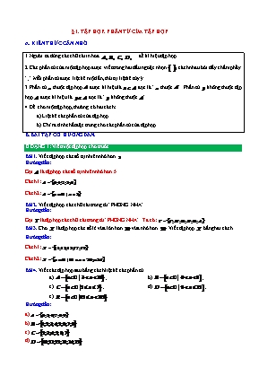 Phiếu bài tập Toán 6 (Chân trời sáng tạo) - Tập hợp, phần tử của tập hợp