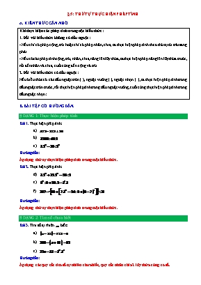 Phiếu bài tập Toán 6 (Chân trời sáng tạo) - Thứ tự thực hiện phép tính