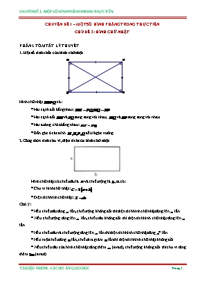 Tài liệu Bồi dưỡng học sinh giỏi môn Toán 6 - Chuyên đề 1: Một số hình phẳng trong thực tiễn - Chủ đề 3: Hình chữ nhật