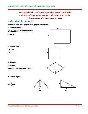 Tài liệu Bồi dưỡng học sinh giỏi môn Toán 6 - Chuyên đề 1: Một số hình phẳng trong thực tiễn - Chủ đề 7: Một số bài toán chu vi và diện tích tứ giác tổng hợp có sự giao nhau các hình