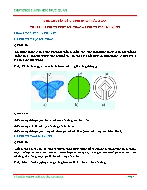 Tài liệu Bồi dưỡng học sinh giỏi môn Toán 6 - Chuyên đề 2: Hình học trực quan - Chủ đề 1: Hình có trục đối xứng, hình có tâm đối xứng