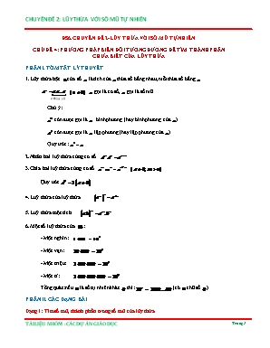 Tài liệu Bồi dưỡng học sinh giỏi môn Toán 6 - Chuyên đề 2: Lũy thừa với số mũ tự nhiên - Chủ đề 4: Phương pháp biến đổi tương đương để tìm thành phần chưa biết của lũy thừa