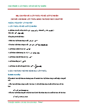 Tài liệu Bồi dưỡng học sinh giỏi môn Toán 6 - Chuyên đề 2: Lũy thừa với số mũ tự nhiên - Chủ đề 3: So sánh lũy thừa bằng phương pháp gián tiếp