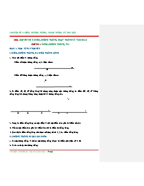 Tài liệu Bồi dưỡng học sinh giỏi môn Toán 6 - Chuyên đề 3: Điểm, đường thẳng, đoạn thẳng và tam giác - Chủ đề 1: Điểm, đường thẳng, tia