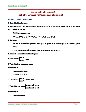 Tài liệu Bồi dưỡng học sinh giỏi môn Toán 6 - Chuyên đề 9: Phân số - Chủ đề 7: Bất đẳng thức liên quan đến phân số