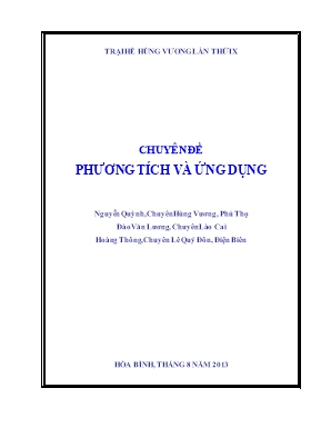 Tài liệu Bồi dưỡng học sinh giỏi môn Toán 6 - Chuyên đề Phương tích và ứng dụng