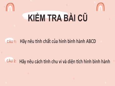 Bài giảng Toán 6 - Chương 3, Bài 4: Hình thang cân (Tiết 1) Bài giảng Toán 6 - Chương 3, Bài 4: Hình thang cân (Tiết 1)