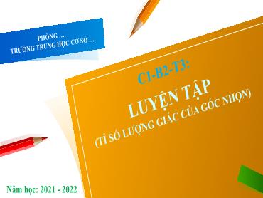 Bài giảng Toán 9 - Chương 1, Bài 2: Tỉ số lượng giác của góc nhọn (Tiết 3) - Luyện tập