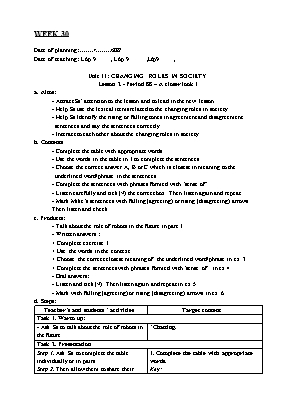 Giáo án English 9 - Period 88-90, Unit 11: Changing Roles in society - Năm học 2021-2022