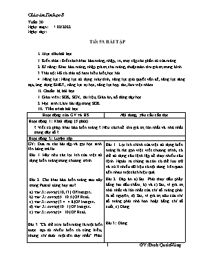 Giáo án Tin học 8 - Tiết 59: Bài tập - Năm học 2021-2022 - Đinh Quốc Hùng
