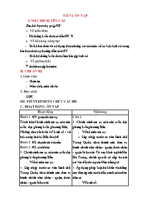 Kế hoạch bài dạy Lịch sử 6 - Tiết 74: Ôn tập