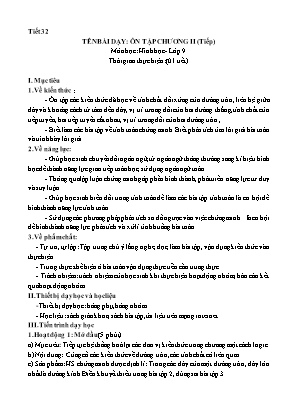 Kế hoạch bài dạy Toán Hình 9 - Tiết 32: Ôn tập Chương II (Tiếp)
