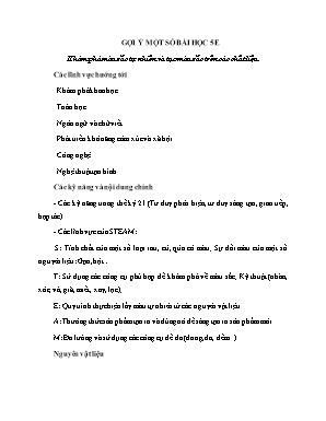 Giáo án Mầm non Lớp Lá - Gợi ý một số bài học 5E