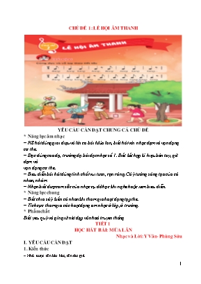 Kế hoạch bài dạy Âm nhạc 3 KNTT - Chủ đề 1: Lễ hội âm thanh