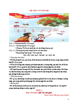 Kế hoạch bài dạy Âm nhạc 3 KNTT - Chủ đề 8: Vui đón hè