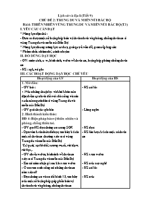 Kế hoạch bài dạy Lịch sử & Địa lí Lớp 4 Sách KNTT - Chủ đề 2: Trung du và miền núi Bắc Bộ Kế hoạch bài dạy Lịch sử & Địa lí Lớp 4 Sách KNTT - Chủ đề 2: Trung du và miền núi Bắc Bộ