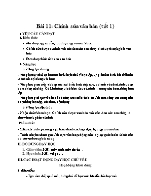 Kế hoạch bài dạy Tin học Lớp 4 KNTT - Bài 11 Tiết 1: Chỉnh sửa văn bản