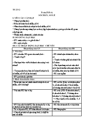 Kế hoạch bài dạy Toán 4 - Tuần 2 - Bài 3,4: Số chẵn, số lẻ. Biểu thức chứa chữ Kế hoạch bài dạy Toán 4 - Tuần 2 - Bài 3,4: Số chẵn, số lẻ. Biểu thức chứa chữ