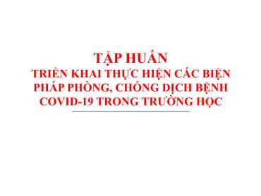 Tập huấn phòng, chống dịch Covid-19 cho giáo viên - Lai Châu