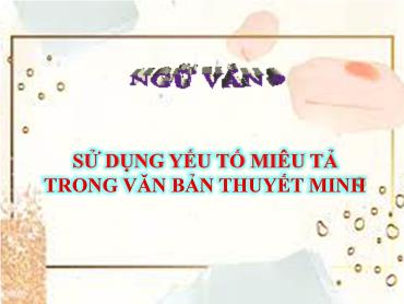 Bài giảng Ngữ Văn 9 - Tiết 9, Bài 2: Sử dụng yếu tố miêu tả trong văn bản thuyết minh