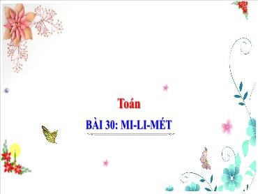Bài giảng Toán 3 - Bài 30: Mi-li-mét - NH 2024-2025 (Cao Thị Tuyết Mai)