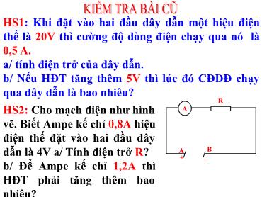 Bài giảng Vật Lí 9 - Bài 4: Đoạn mạch nối tiếp
