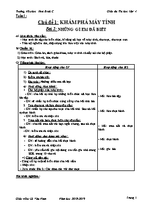 Giáo án Tin Học Lớp 4 NH 2017-2018 (GV: Lê Văn Nam) Giáo án Tin Học Lớp 4 NH 2017-2018 (GV: Lê Văn Nam)