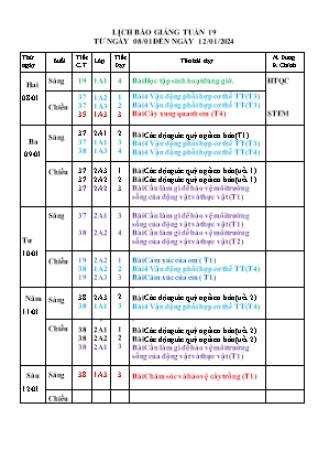 Giáo áo môn GDTC, TNXH, Đạo Đức khối 1, 2 - Tuần 19 năm học 2023-2024 Giáo áo môn GDTC, TNXH, Đạo Đức khối 1, 2 - Tuần 19 năm học 2023-2024