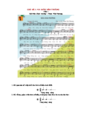 Kế hoạch bài dạy Âm Nhạc 6 - Chủ đề 1: Vui bước đến trường (Tiết 1+2)