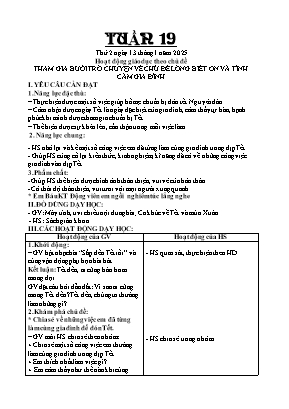 Kế hoạch bài dạy Khối 2 - Tuần 19 NH 2024-2025 (Phan Thị Hà)