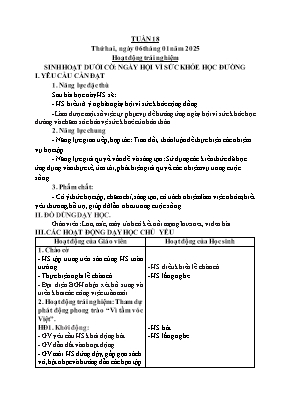 Kế hoạch bài dạy Khối Lớp 1 - Tuần 18 NH 2024-2025 (Nguyễn Thị Thu Hằng)