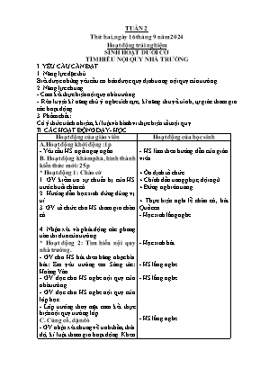 Kế hoạch bài dạy Khối Lớp 1 - Tuần 2 NH 2024-2025 (Nguyễn Thị Thu Hằng)