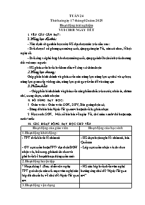 Kế hoạch bài dạy Khối Lớp 1 - Tuần 23 NH 2024-2025 (Nguyễn Thị Thu Hằng)