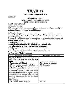 Kế hoạch bài dạy Khối Lớp 2 - Tuần 17 NH 2024-2025 (Phan Thị Hà)
