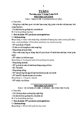 Kế hoạch bài dạy Khối Lớp 3 - Tuần 0 NH 2024-2025 (Lê Thị Thúy Ngân)